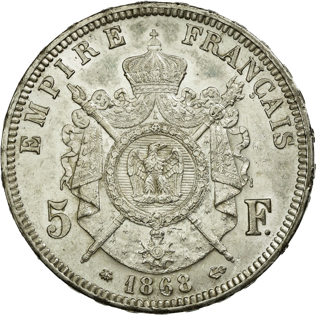 Munten, Frankrijk, Napoleon III, 5 Francs, 1868, Paris, PR, KM 799.1