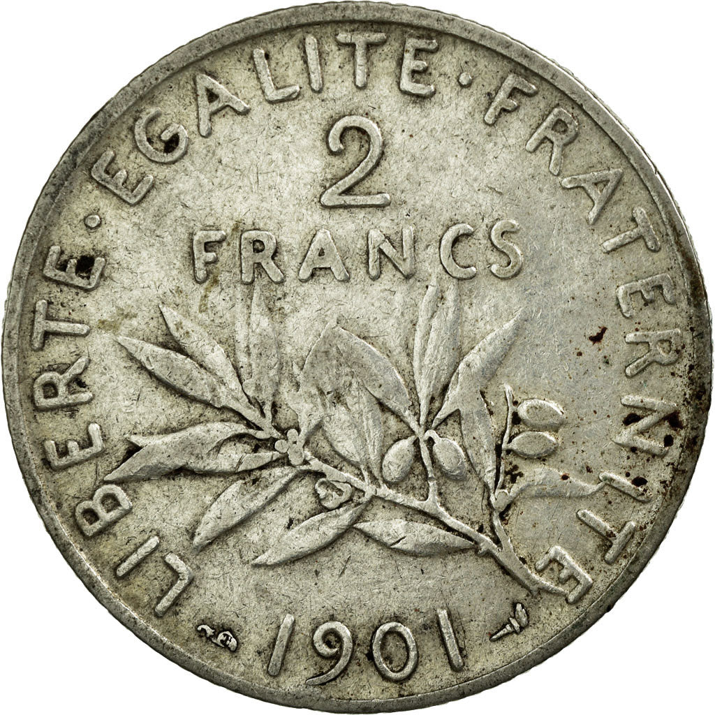 Coin, France, Semeuse, 2 Francs, 1901, Paris, EF(40-45), Silver, KM:845.1