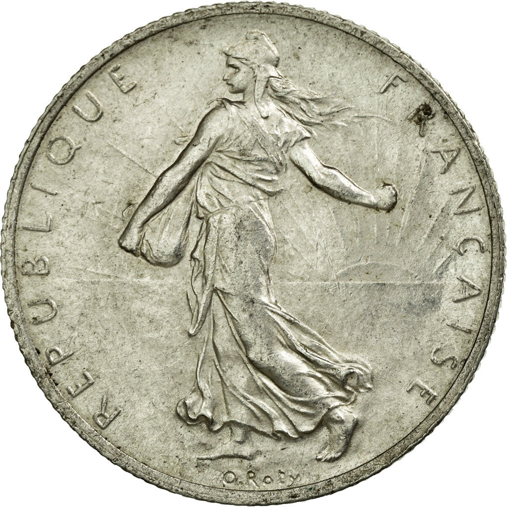 Coin, France, Semeuse, 2 Francs, 1916, Paris, AU(50-53), Silver, KM:845.1
