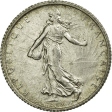 Coin, France, Semeuse, Franc, 1908, Paris, EF(40-45), Silver, KM:844.1