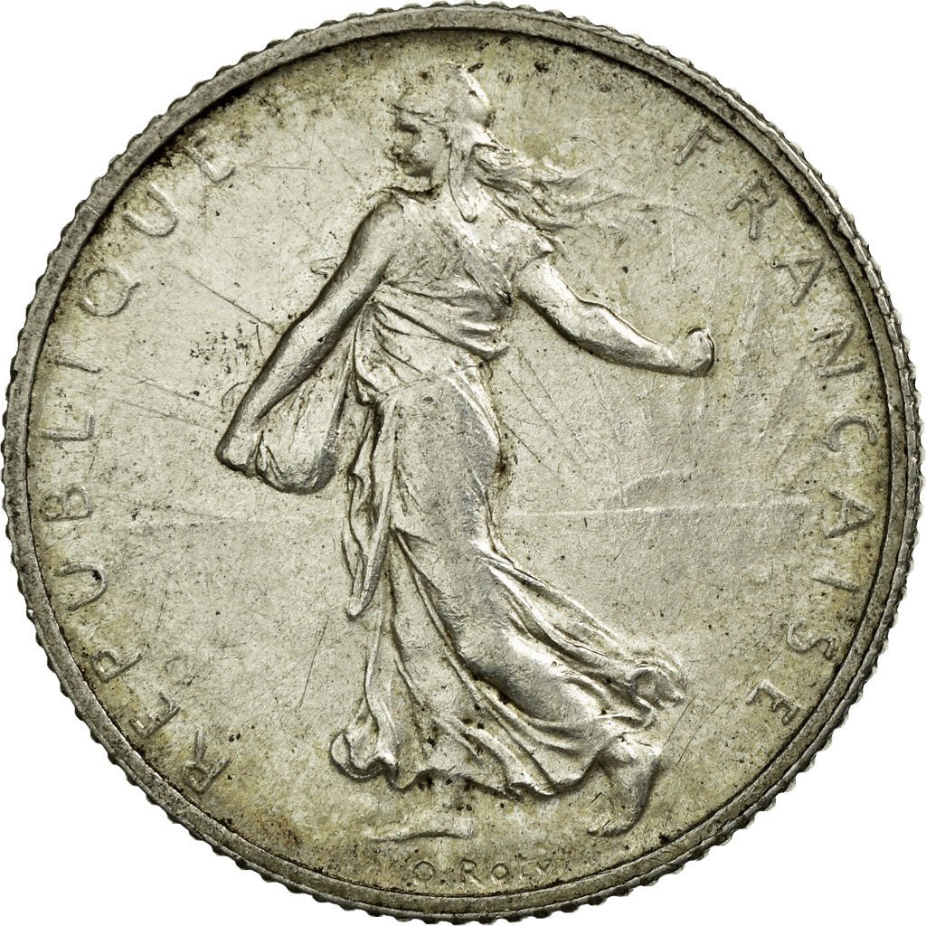 Coin, France, Semeuse, Franc, 1913, Paris, AU(50-53), Silver, KM:844.1