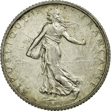 Coin, France, Semeuse, Franc, 1913, Paris, AU(50-53), Silver, KM:844.1