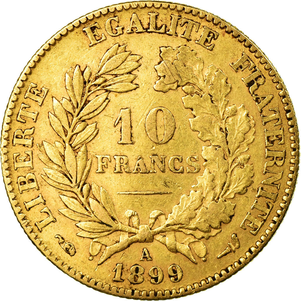 Coin, France, Cérès, 10 Francs, 1899, Paris, EF(40-45), Gold, KM:830
