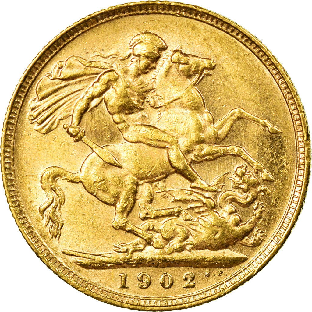 Coin, Australia, Edward VII, Sovereign, 1902, Perth, AU(50-53), Gold, KM:15