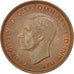Moneta, Gran Bretagna, George VI, 1/2 Penny, 1938, SPL, Bronzo, KM:844