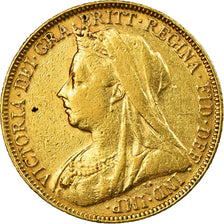Coin, Australia, Victoria, Sovereign, 1899, Perth, EF(40-45), Gold, KM:13