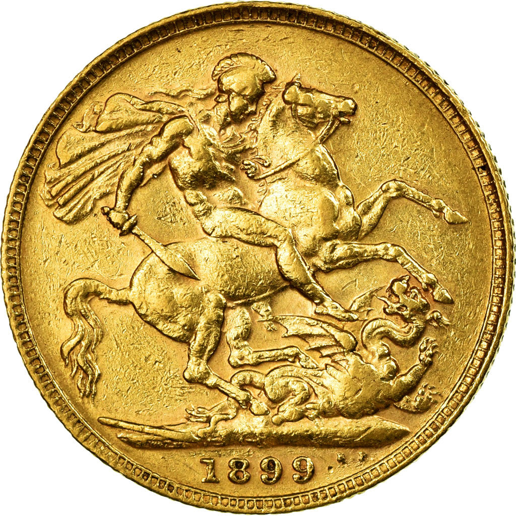 Coin, Australia, Victoria, Sovereign, 1899, Perth, EF(40-45), Gold, KM:13