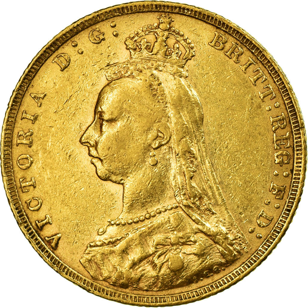 Coin, Great Britain, Victoria, Sovereign, 1892, EF(40-45), Gold, KM:767