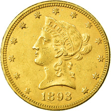 Moeda, Estados Unidos da América, Coronet Head, $10, 1893, Philadelphia, KM 102