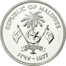 Coin, MALDIVE ISLANDS, 20 Rufiyaa, 1977, MS(60-62), Silver, KM:56