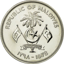 Coin, MALDIVE ISLANDS, 5 Rufiyaa, 1978, MS(60-62), Copper-nickel, KM:57