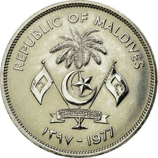 Coin, MALDIVE ISLANDS, 5 Rufiyaa, 1977, MS(60-62), Copper-nickel, KM:55