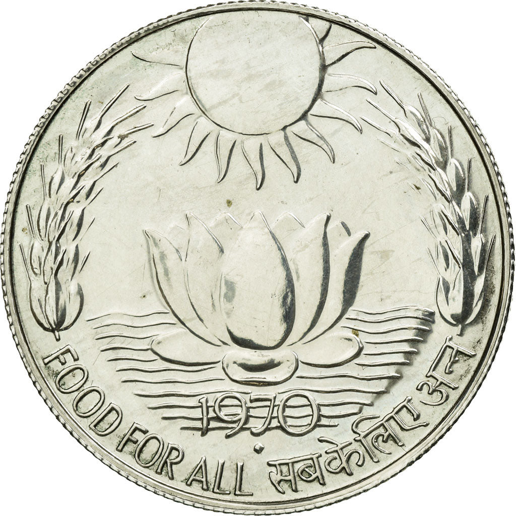 Coin, INDIA-REPUBLIC, 10 Rupees, 1970, Bombay, MS(60-62), Silver, KM:186
