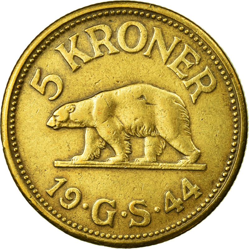 Coin Greenland 5 Kroner 1944 EF(40-45) Brass KM:9 – Numiscorner.com