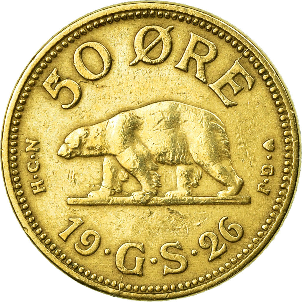 Coin, Greenland, 50 Öre, 1926, EF(40-45), Aluminum-Bronze, KM:7