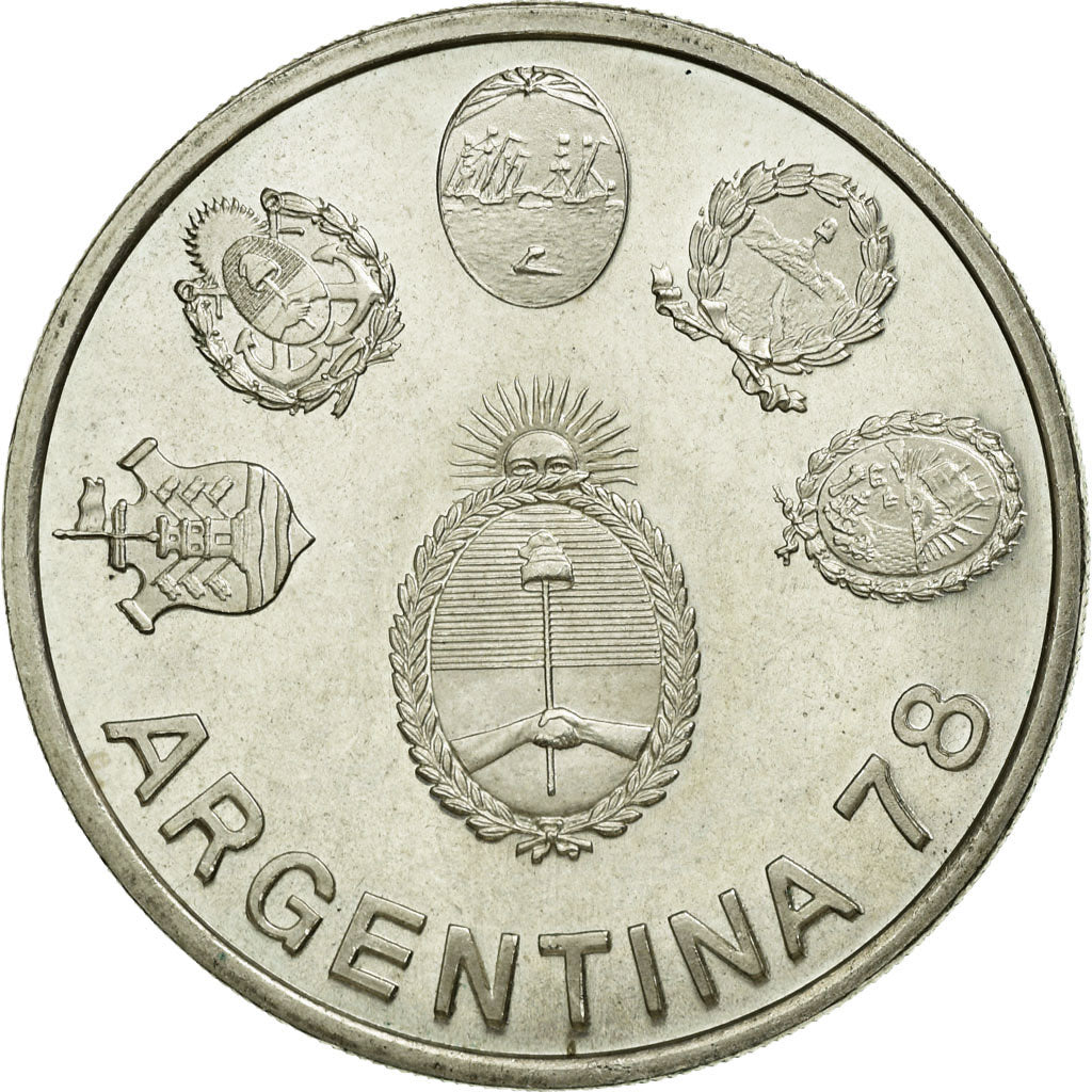 Coin, Argentina, 2000 Pesos, 1977, AU(55-58), Silver, KM:79