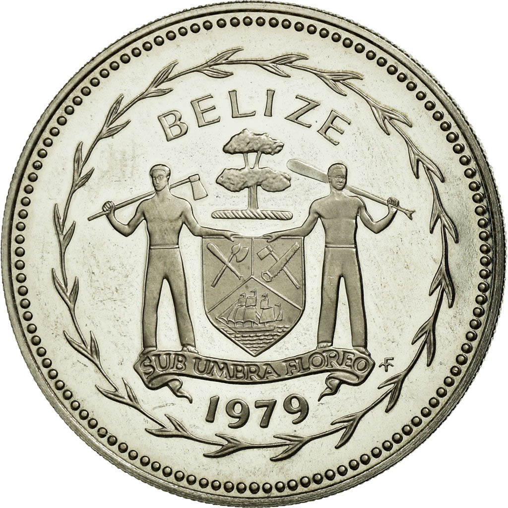 Coin, Belize, 50 Cents, 1979, Franklin Mint, MS(65-70), Copper-nickel, KM:50