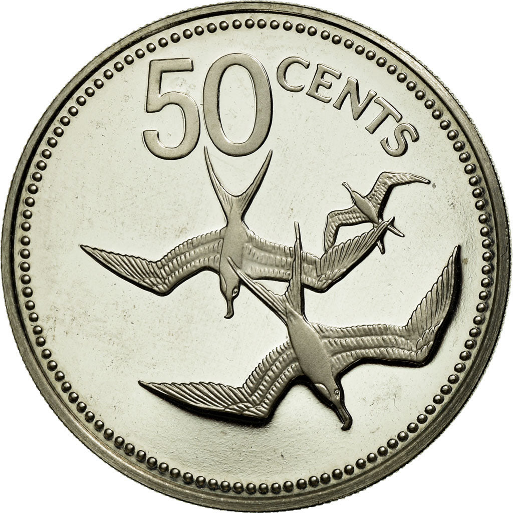 Coin, Belize, 50 Cents, 1979, Franklin Mint, MS(65-70), Copper-nickel, KM:50