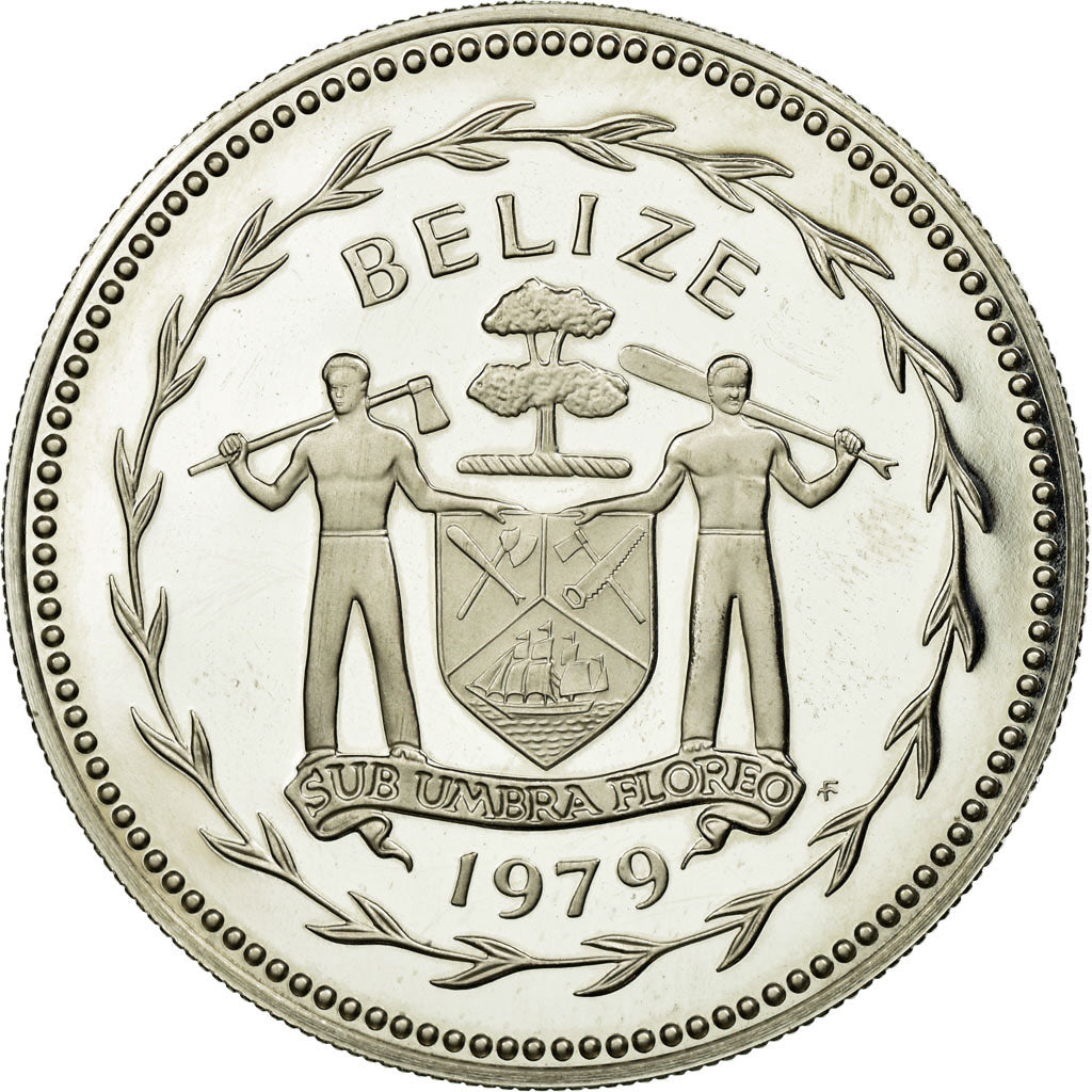Coin, Belize, 5 Dollars, 1979, Franklin Mint, MS(65-70), Copper-nickel, KM:44