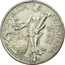 Coin, Panama, Balboa, 1934, AU(50-53), Silver, KM:13