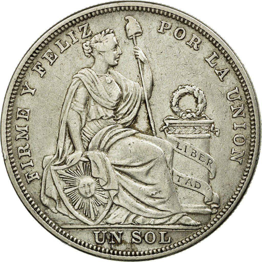 Coin, Peru, Sol, 1924, Philadelphia, AU(50-53), Silver, KM:218.1