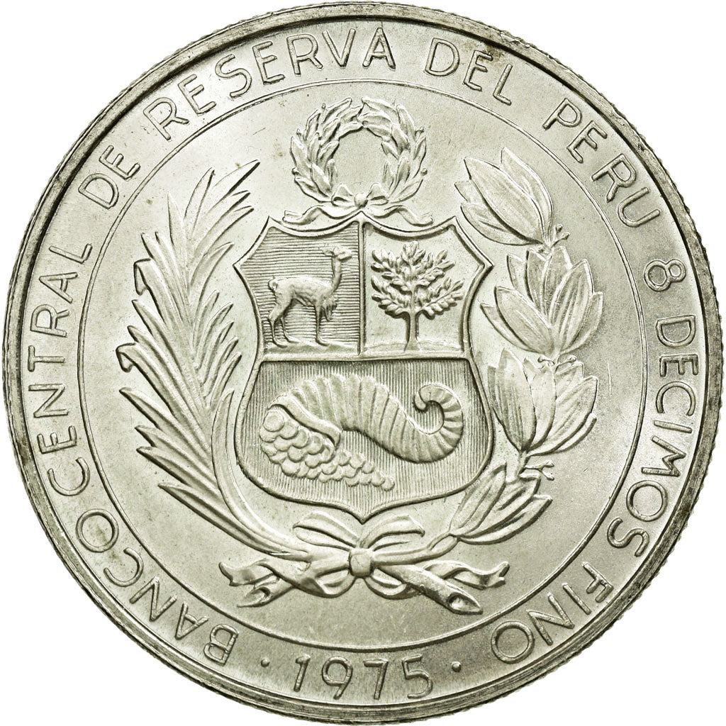 Coin, Peru, 200 Soles, 1975, MS(60-62), Silver, KM:262