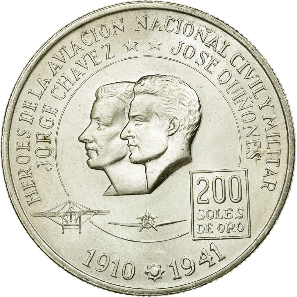 Coin, Peru, 200 Soles, 1975, MS(60-62), Silver, KM:262