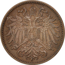 AUSTRIA, 2 Heller, 1901, KM #2801, AU(50-53), Bronze, 19, 3.35