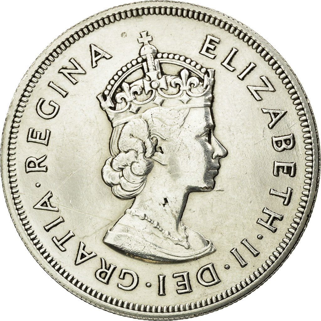 Coin,Bermuda,Elizabeth II,Crown,1959,British Royal Mint,EF(40-45),Silver,KM 13