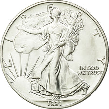 Coin, United States, Dollar, 1991, U.S. Mint, Philadelphia, MS(63),Silver,KM 273