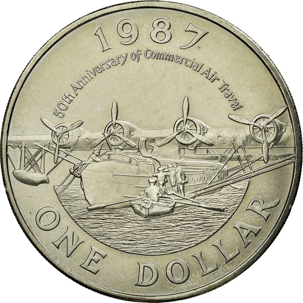 Coin, Bermuda, Elizabeth II, Dollar, 1987, AU(55-58), Copper-nickel, KM:52