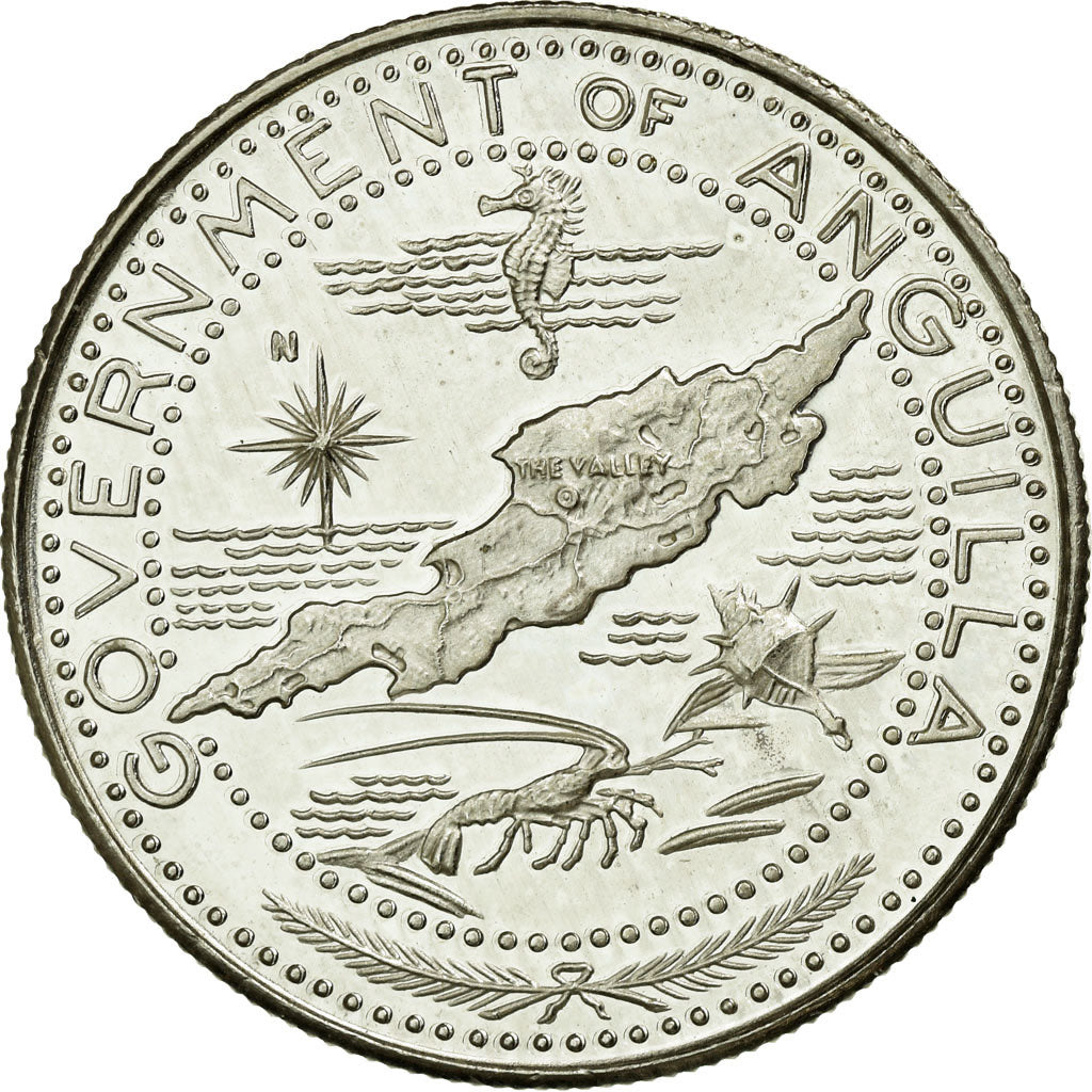 Coin, ANGUILLA, Dollar, 1969, MS(65-70), Silver, KM:16