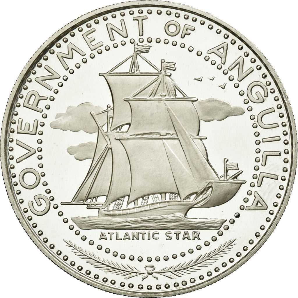 Coin, ANGUILLA, 4 Dollars, 1970, MS(65-70), Silver, KM:18.1