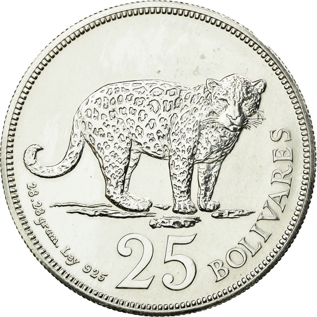 Monnaie, Venezuela, 25 Bolivares, 1975, British Royal Mint, SPL, Argent, KM:46