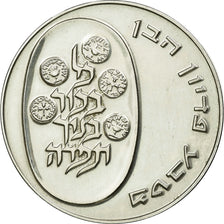 Moeda, Israel, 10 Lirot, 1974, Jerusalem, MS(60-62), Prata, KM:76.1