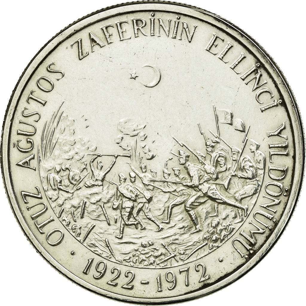 Coin, Turkey, 50 Lira, 1972, AU(50-53), Silver, KM:901