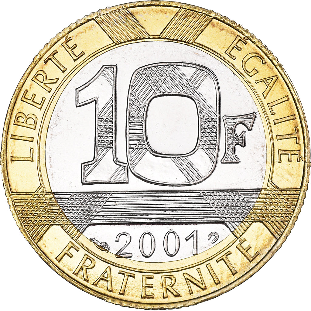 Coin, France, Génie, 10 Francs, 2001, Paris, BU, MS(65-70), Aluminum-Bronze