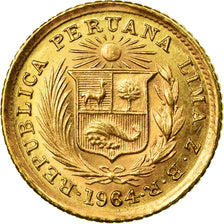 Moneta, Perù, 1/5 Libra, Pound, 1964, Lima, SPL, Oro, KM:210