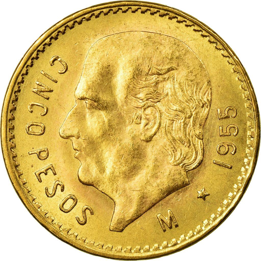 Monnaie, Mexique, 5 Pesos, 1955, Mexico City, SUP+, Or, KM:464