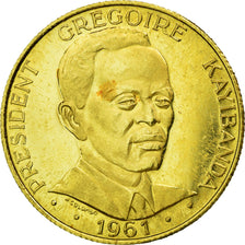 Coin, Rwanda, 10 Francs, 1965, MS(63), Gold, KM:1