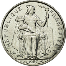 Coin, French Polynesia, 5 Francs, 1987, Paris, MS(60-62), Aluminum, KM:12