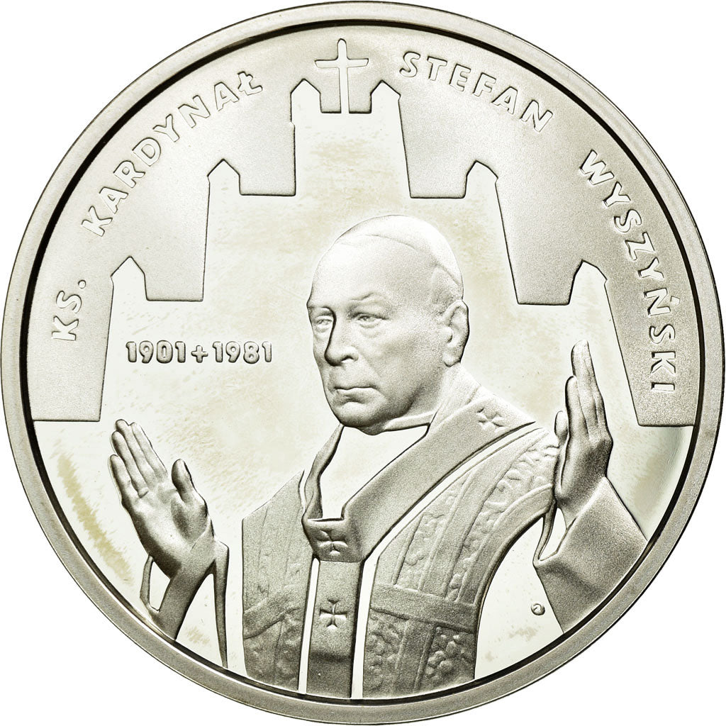 Moneda, Polonia, 10 Zlotych, 2001, Warsaw, SC, Plata, KM:419