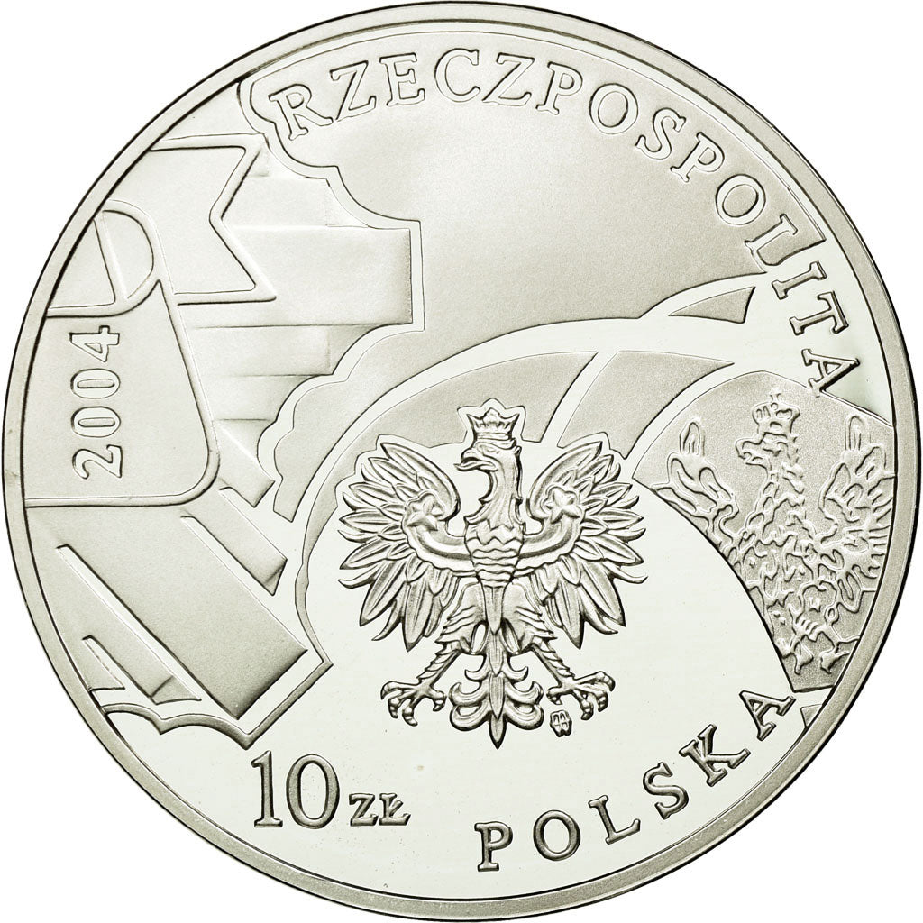 Coin, Poland, 10 Zlotych, 2004, Warsaw, MS(63), Silver, KM:502