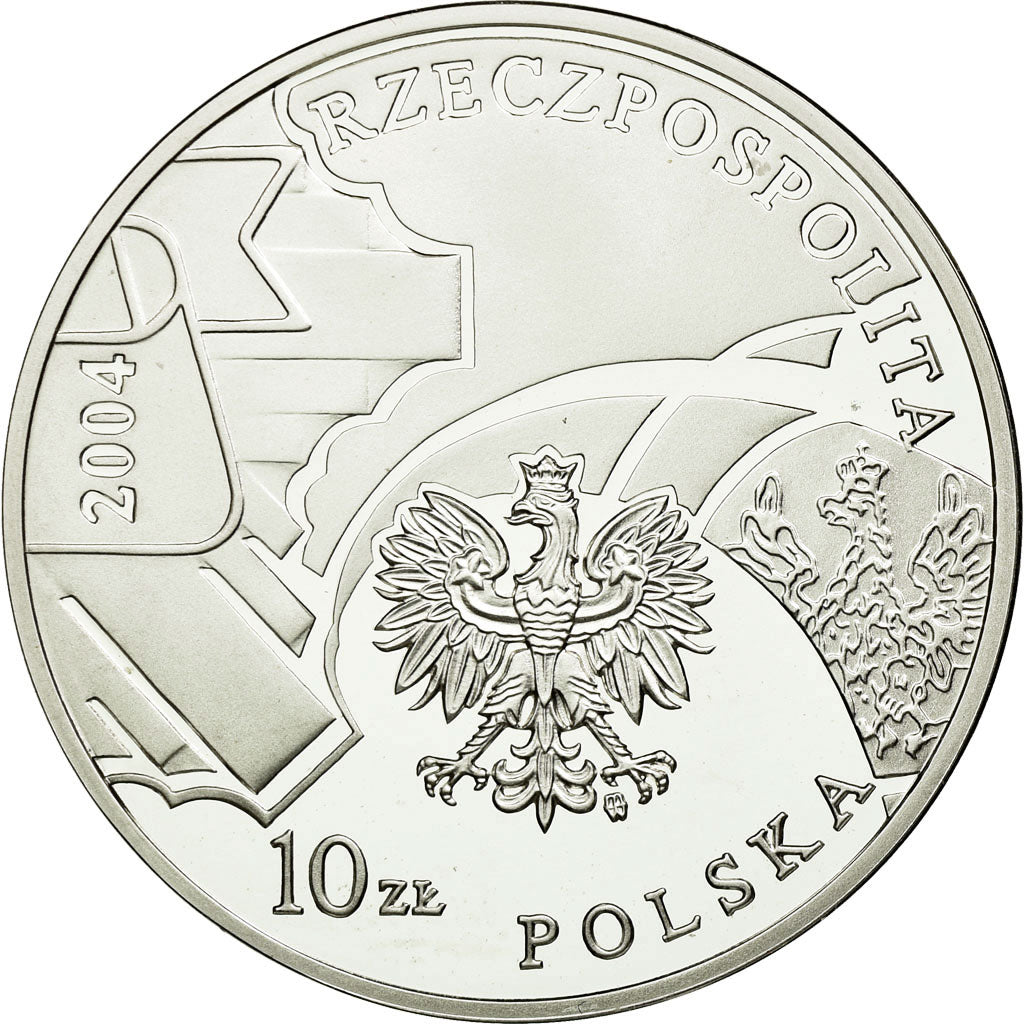 Munten, Polen, 10 Zlotych, 2004, Warsaw, UNC-, Zilver, KM:502