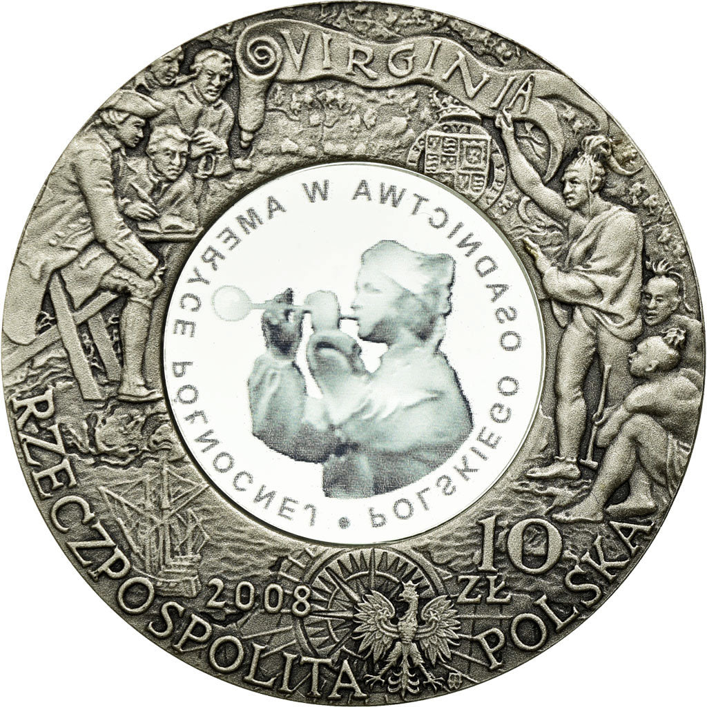 Coin, Poland, 10 Zlotych, 2008, MS(63), Silver, KM:658