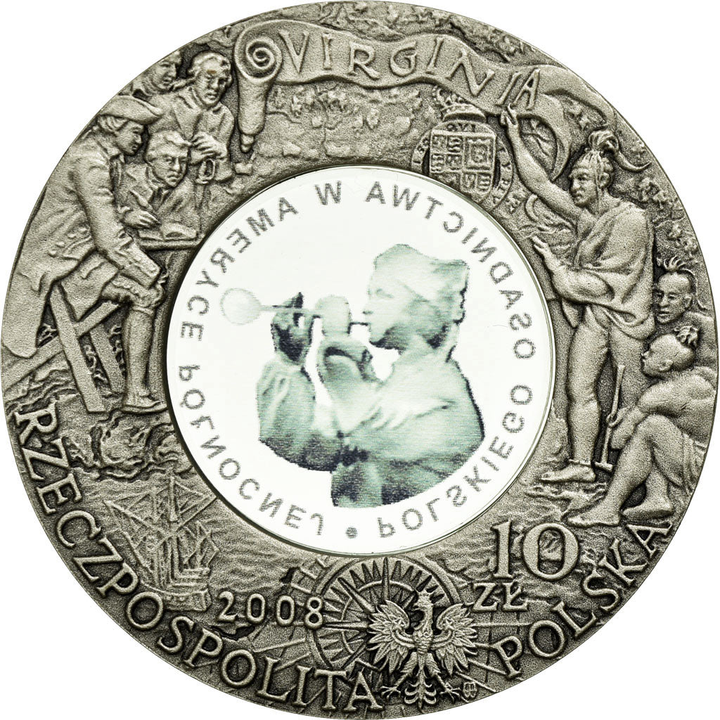 Coin, Poland, 10 Zlotych, 2008, MS(63), Silver, KM:658