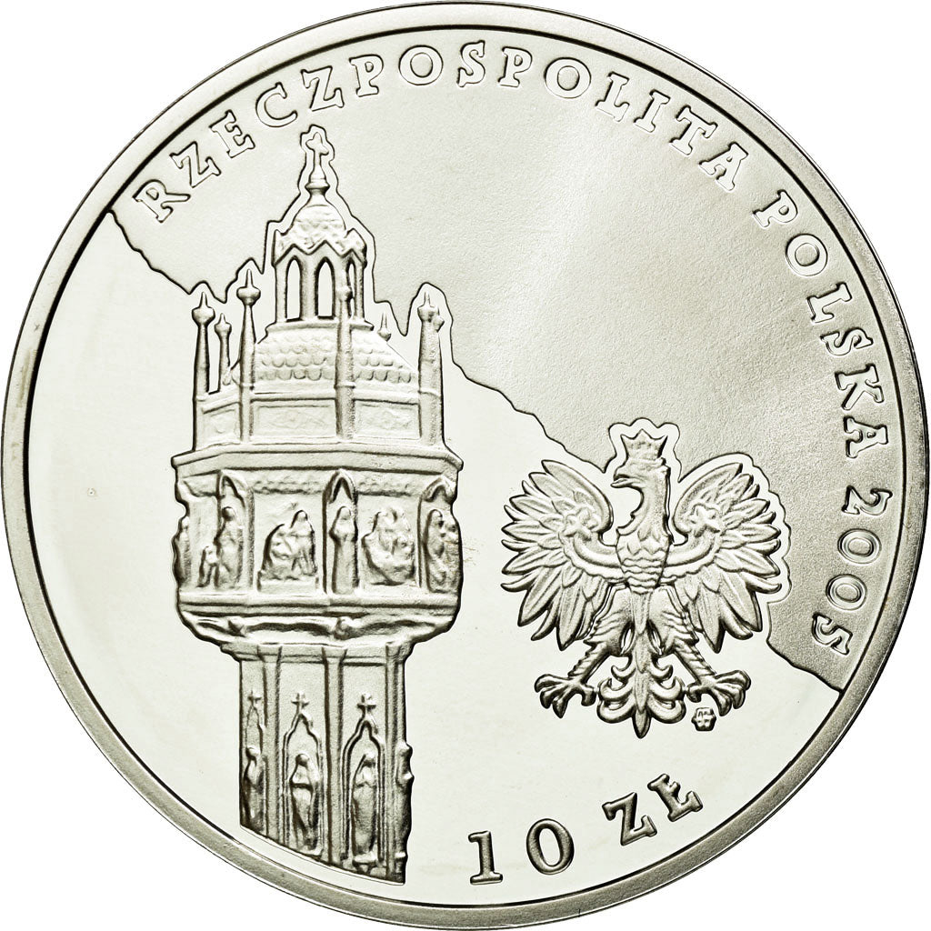 Moneda, Polonia, 10 Zlotych, 2005, Warsaw, SC, Plata, KM:539