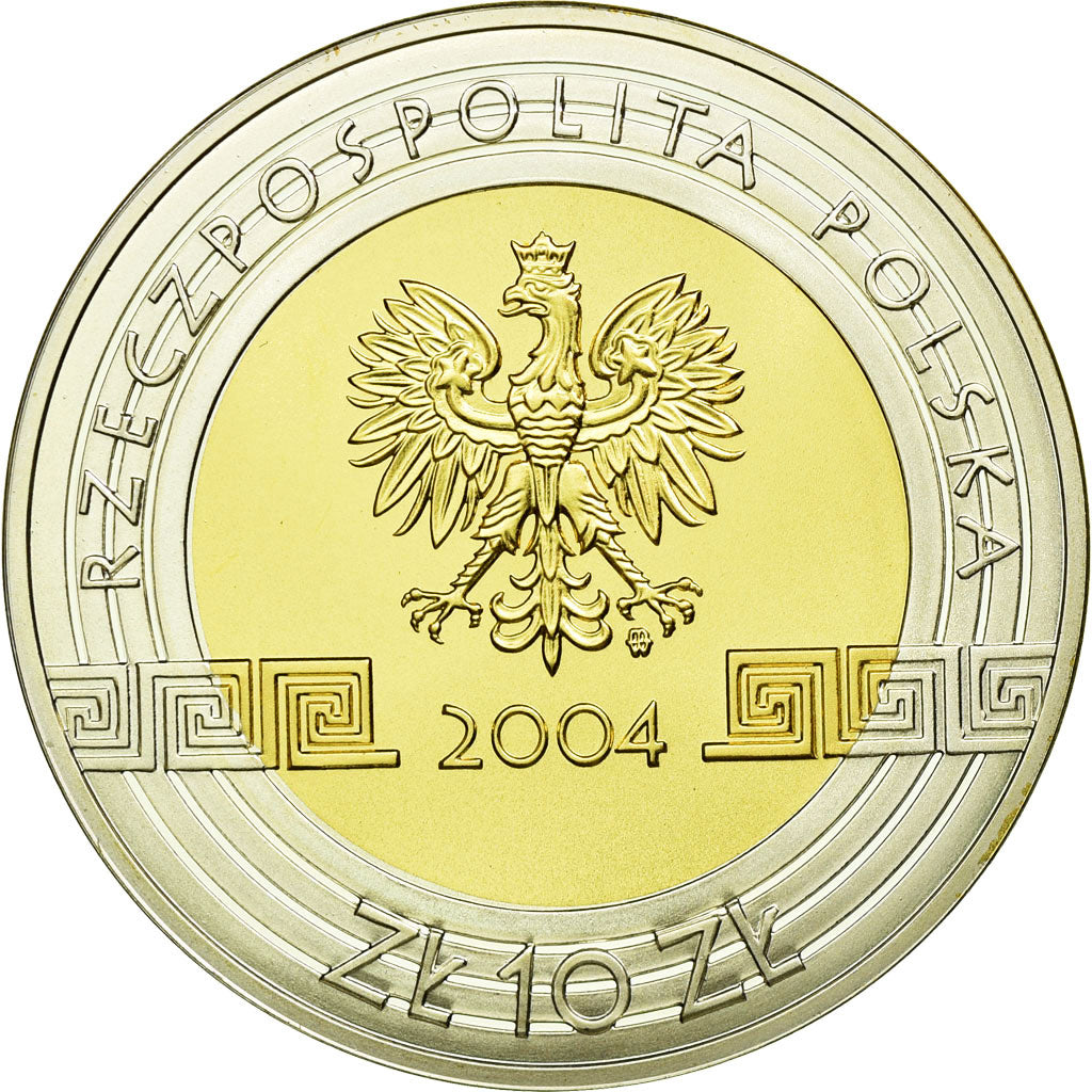 Munten, Polen, 10 Zlotych, 2004, Warsaw, UNC-, Zilver, KM:518