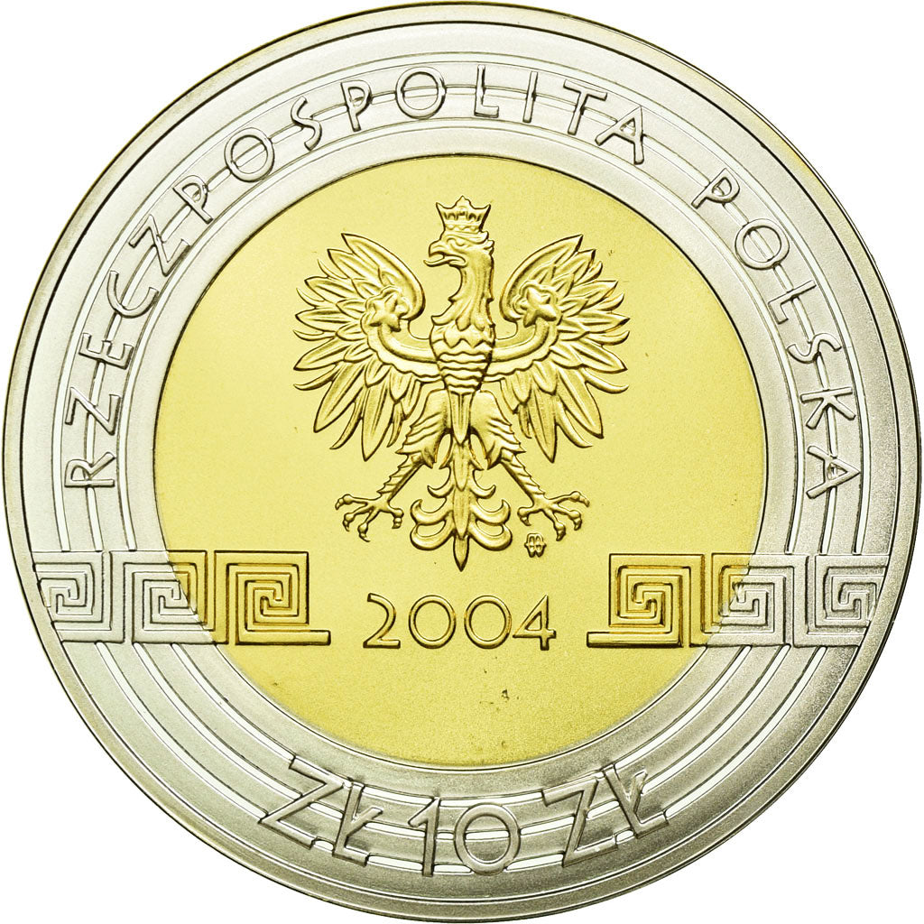 Munten, Polen, 10 Zlotych, 2004, Warsaw, UNC-, Zilver, KM:518
