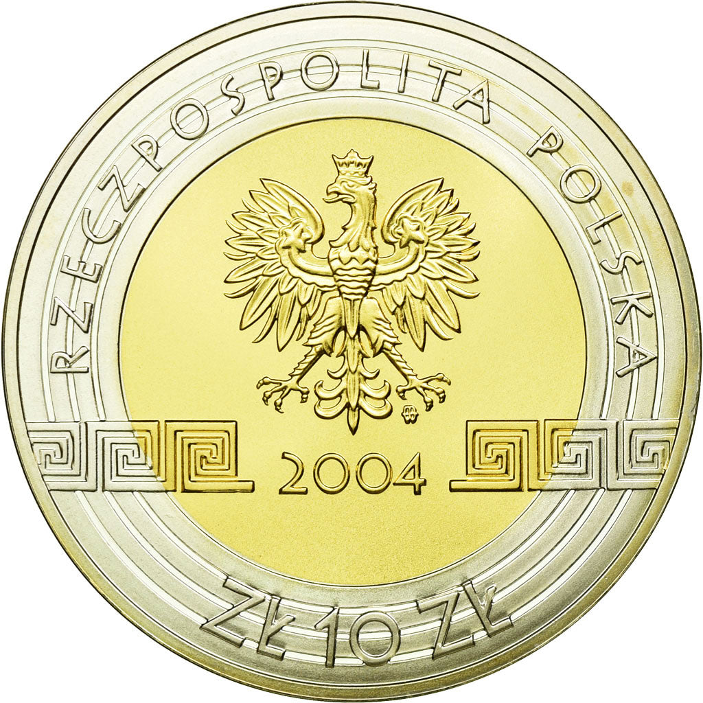 Coin, Poland, 10 Zlotych, 2004, Warsaw, MS(63), Silver, KM:518